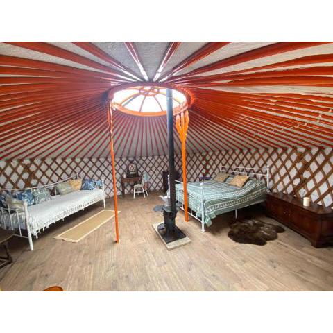 Beautiful Rural Yurt with Wood Fired hot tub